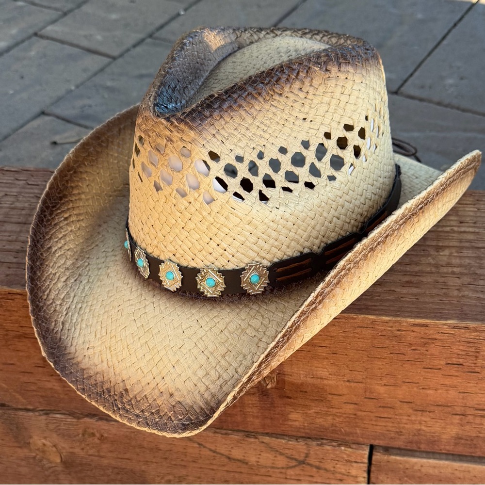 Cowboy Hat WESTERN ⭐️NWT FESTIVAL “The Sawyer” Faux Turquoise Band